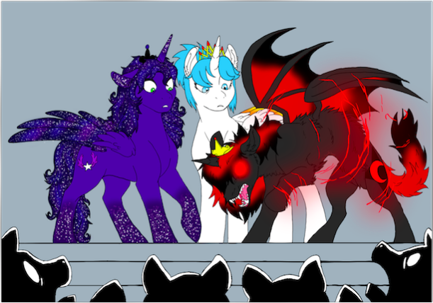 Left to Right: Galaxia, Everina, Cynder/Cyn