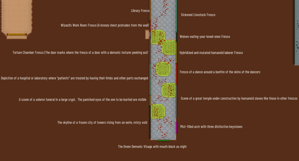 With thorough scanning, you have found a path down the first hallway