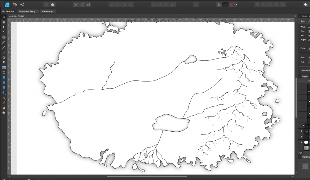 Screenshot of Struth isle being created in Affinity Designer