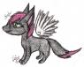 My Nova drew this of Jester. Shadow fox mode with his pretty wings! Behold my cute mode!