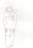 A quick sketch showcasing her clothing -- She likes to sew and add designs