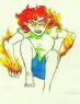 When Aerynl becomes frightened, she instinctively goes into 'fight' mode and generally "flares"