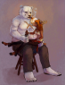 Swash's polar bear ex-lover Lou is hogging all the booze! A wonderful piece by Kaitycuddle from FA.