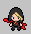 An overworld sprite of Shannon made by Xinon Hyena