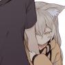 He's shy and likes to hide behind people he's close to.