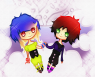 Fibi (left) and Puru (Right) Artwork made by http://lazerkitteh3000.deviantart.com (Myself)