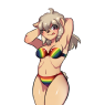 She prefers her favorite rainbow bikini!