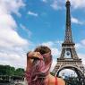 (in front of the Eiffel Tower)