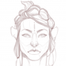 concept stuff, fleshing out her facial differences.