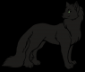 Notice this points of interest! Her... Tail - Long and dragging, a mutation from her mother's side of the family; her eyes are opalescent, which means they can be any combination of colors depending on the light. Her fur lacks marking, black as ink.