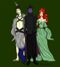 Ramar is in the middle with his god friends, Marilos to the left and Letala to the right.