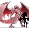Size comparison of the Dragon Emperor compared with a Succubus.