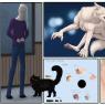 Hiro in human and lycan form with his cat Crow