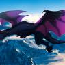 A full-dragon Sombra in flight, by Chocolace.