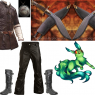 Cynric's armour, weapons, and companion at the beginning of his adventure.