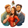 Thalia with her two lovers, Gideon and Nicholas (both played by Mercyinreach)