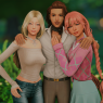 Juliet, Julien, and Ettie (left to right) (Sims)