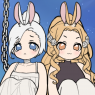 Sabine with her sister Analitta, made on Picrew