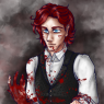 Balazar, either contemplating his life choices or dismayed he ruined another shirt. Not his blood.