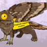 The potoo griffin gifted to Dahlia as an egg.