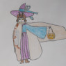 My favourite drawing I did for Halloween, Wakumi as a  moth fairy but in a witch outfit.