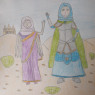 Agate du Fritillarie and Micaria Kurogumo on a diplomatic mission to a desert kingdom (which is a mix between Arabia and India)