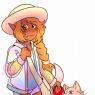 Chibi-styled artwork of Maple and Mushroom in modern clothing for Pride Month