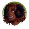 A full-colored shaded headshot. Sali smiles widely at something to his right. His hair is worn in natural curls.