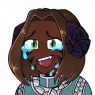 A simple color chibi bust. Sali cries while smiling sadly. He wears a turquoise robe and his hair relaxed.