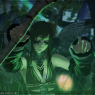 A waist up screenshot. Ilakha closes her eyes while she casts a healing spell.