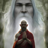 Emrys after his monk training, and his prophetic vision.