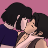 Sahara Winnean kissing Brennan