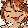 A chibi bust. Fane holds up his hands while he sticks his tongue out. He looks possibly responsible for something but brushes it off.