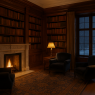 •	Shelves of old books, a roaring fireplace, plush velvet chairs. 	•	The scent of cedar, smoke, and faint perfume. 	•	The perfect place for whispered conversations or a shared glass of wine.