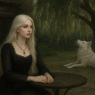 Ravenna and Takoda outside her cafe, Sweet Enchantments.