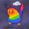 His slightly fat rainbow Weewoo, and its petpetpet, a Strale named Floofy.