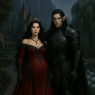 Brenna and Tanuvind in the back gardens of the castle. She is pregnant with twins in this portrait! (Special image of my RP with Tryvers.)