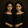 Portrait of identical twins, Princesses Vita & Vida Draven. These twins often like playing pranks and switching places!