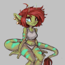 Shows off her bioluminescent patches