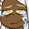 A headshot emoji of Clydwyn. He gives an exhausted smile while tears drip down his cheeks.