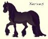 Mariya's Friesian named Xerxes (Persian meaning great warrior.), gifted to her from her uncle the Emperor. From a friend outside of RPR made on DD <3