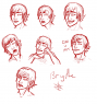 Was practicing his facial expressions for visual consistency.