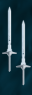 A friend's concept of what the Twin Swords looks like; the guards and hilts should have vine motifs etched into them, and the motifs etched into the hilts and guards and blades should be mirror-images.