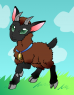 An orphaned baby goat that Ursa has adopted in her travels. Made using basic goat maker on DA.