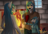 This wonderful piece of art was done once again by the talented Chocolace@DA An early gift for my furcadian friend =3. In it Kian Bardulf and his daughter giving gifts to Kye, someone that is special to them and who changed their lives and gave them a hom