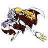 Omnimon is the combined power of WarGreymon and Metal Garurumon, fused to make one of the most powerful Digimon in existence. Resembling both Courage and friendship, the sword reads All Delete