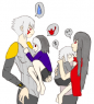 Iris at age nine, clinging to her father while Esmer holds a sleeping Jr... Shouldn't they be getting a bit to big for that?