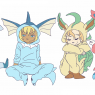 Brecht and 'friends' dressed as eeveelutions. By Felicie's player