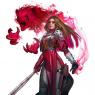 This is the outfit she wears for big adventures, minus the bat and the demon. She carries a bow and a dagger.