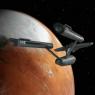 USS Enterprise 1701 in orbit of Vulcan.